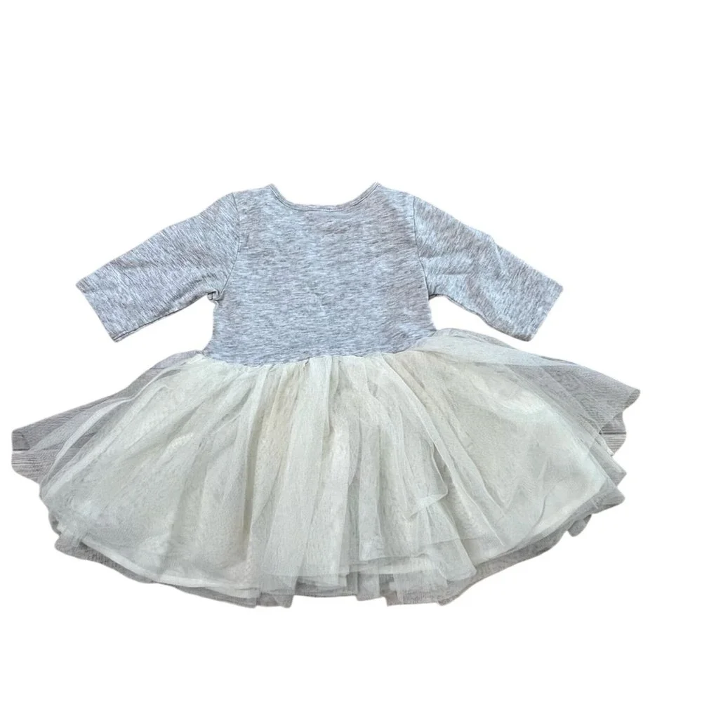 Old Navy Charlatte Grey Tutu Bodysuit Wrap Dress 6-12 months Balletcore Babycore